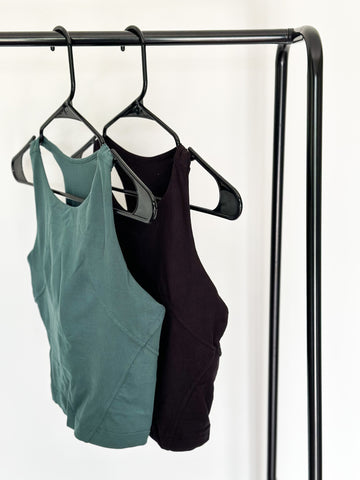 Jenna Long Line Sports Bra [Black & Dark Teal]