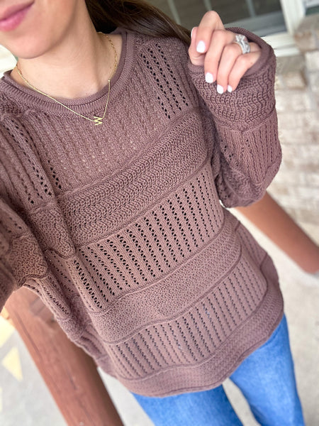 Lennon Crochet Top [mauve espresso]