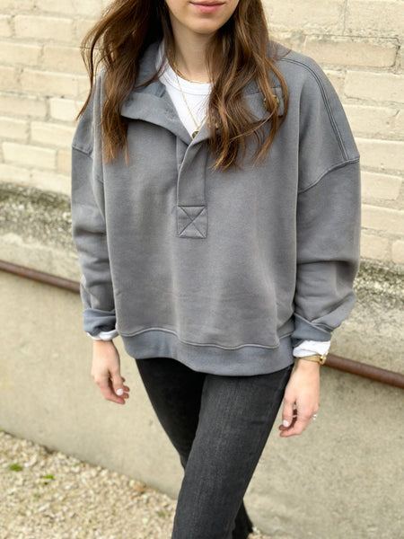 Statement Snap Sweatshirt