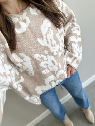 Neutral Floral Knit