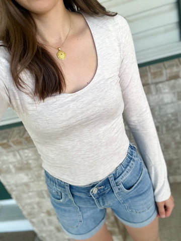 Marisa Uneck DOUBLE Lined Long Sleeve [oatmeal]