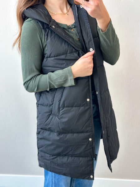 Matte Finish Black Hooded Vest