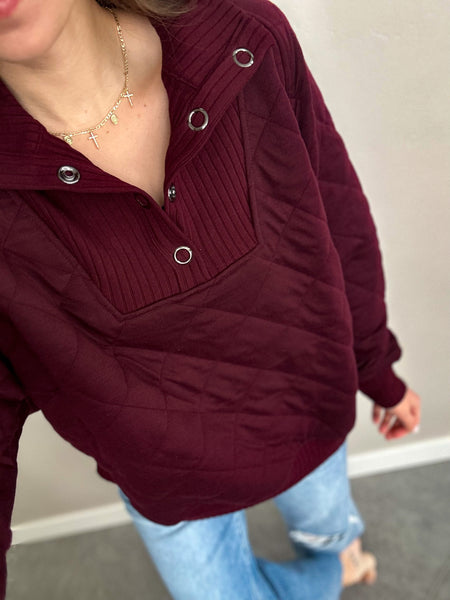 Winter Dreamy Quilted Snap Pullover