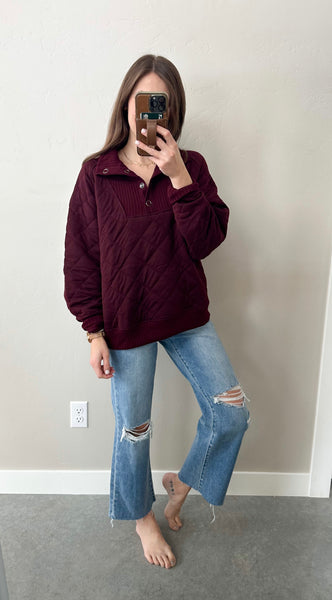 Winter Dreamy Quilted Snap Pullover