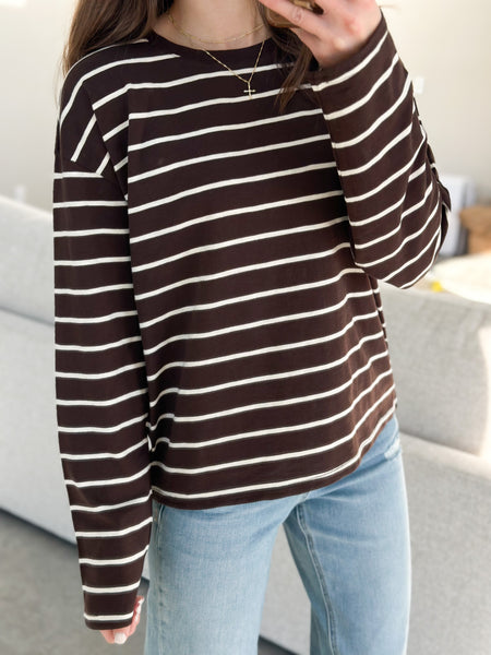 Espresso Stripe Long T