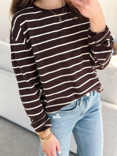 Espresso Stripe Long T