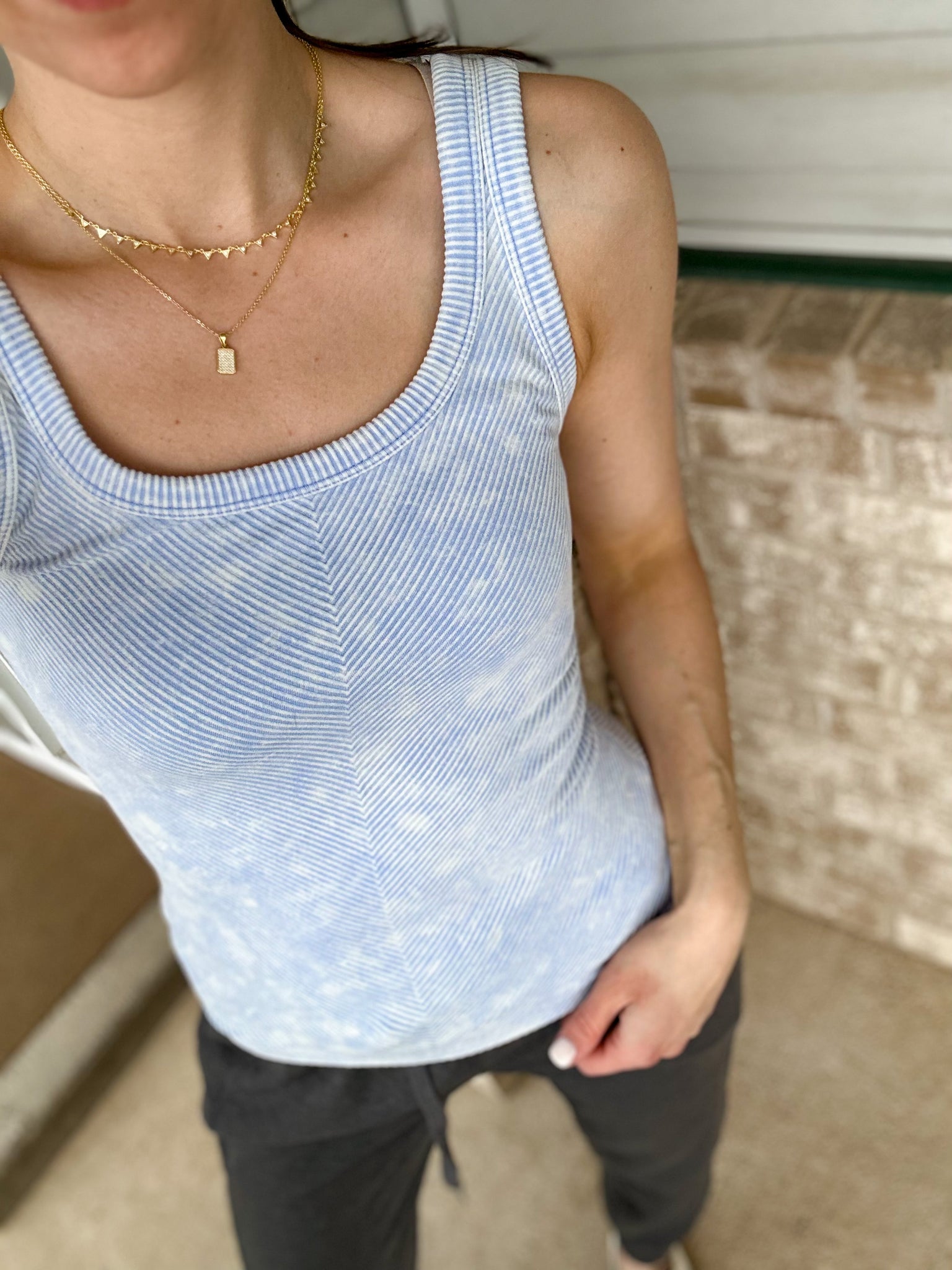 Spring Blue Seamless Tank