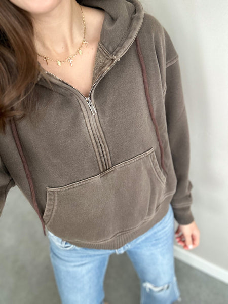 Acid Wash Fleece 1/2 Zip [2 colors]