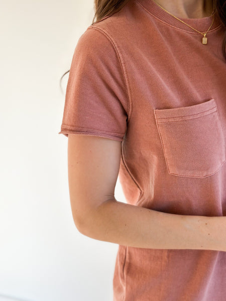 Vintage Summer T-Shirt Dress [mauve, olive, grey, stripes]