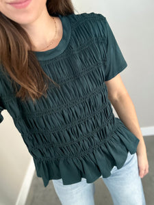 Cameo Smocked Top [Evergreen]