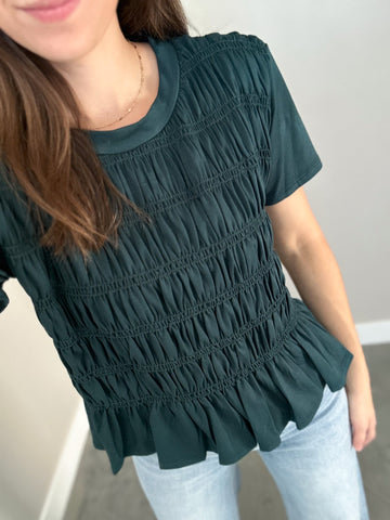 Cameo Smocked Top [Evergreen]