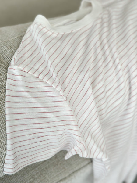 Strawberry Pink Stripe Basic Tshirt