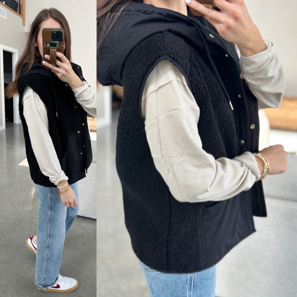 Brisk Black Hooded Vest