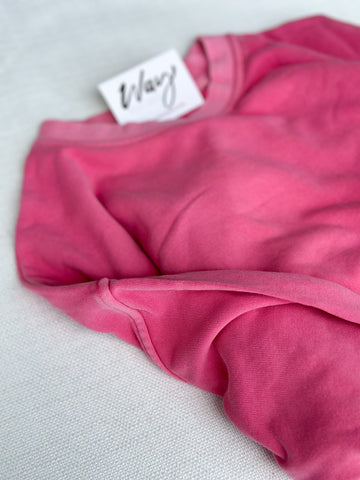 Vintage Wash Fleece Crew [summer pink!]