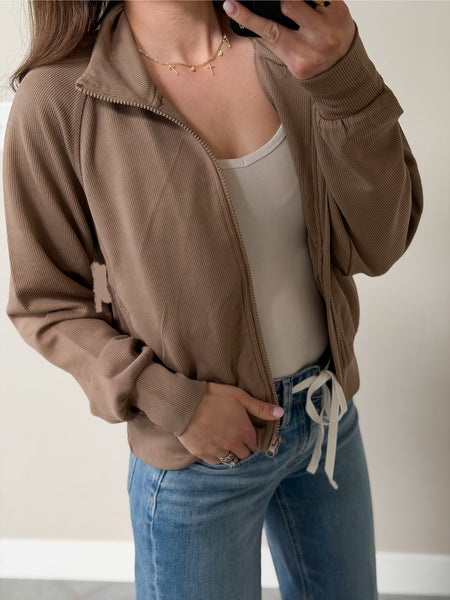 Ballgame Ribbed Full Zip [mocha]*