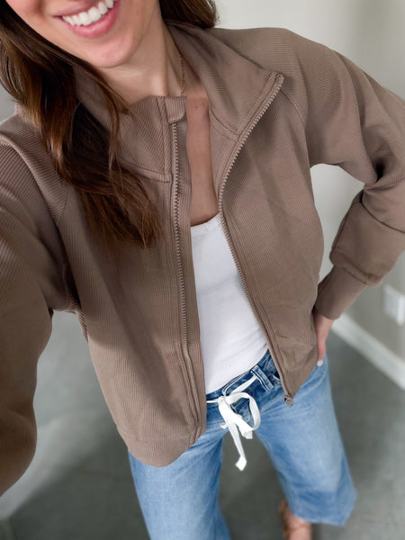 Ballgame Ribbed Full Zip [mocha]*