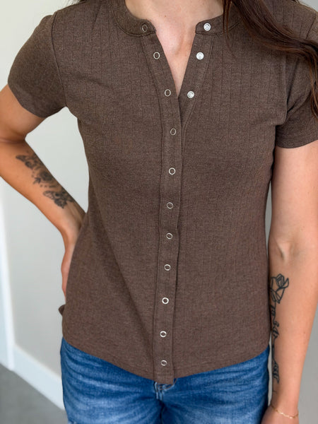 Mocha Darlin’ Button T