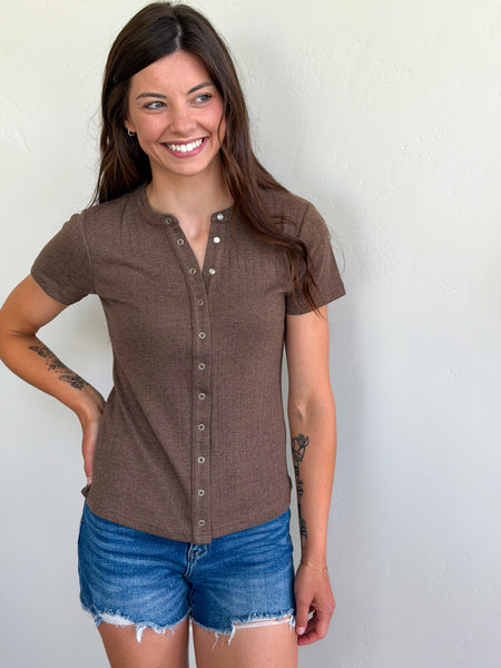 Mocha Darlin’ Button T