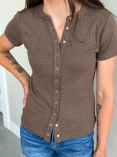 Mocha Darlin’ Button T