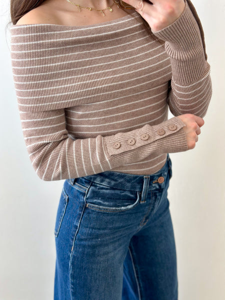 Winter Ribbed Off Shoulder Top