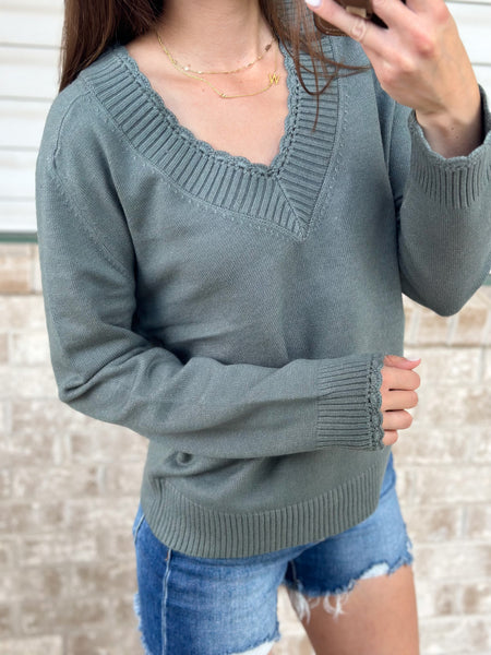 Details Matter Blanket Sweater [mocha & blue-olive]