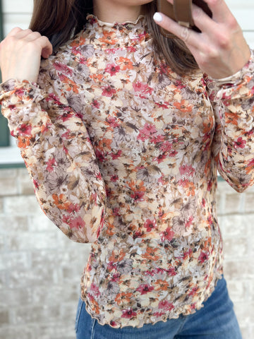 Fall Garden Floral Mesh [with thumb holes!]