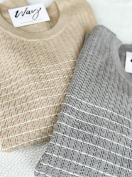 Glee Ribbed Butter Soft Sweaters [taupe & gray]