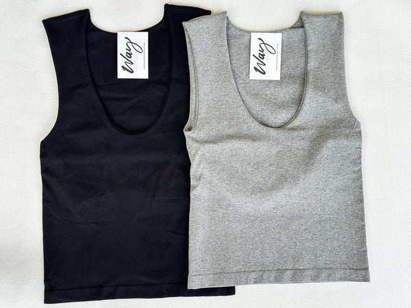 Seamless Uneck Tanks [grey & black]*