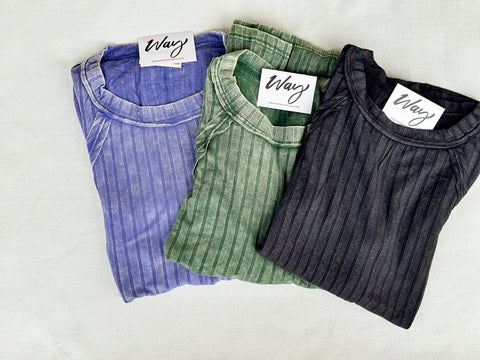 Glamour Acid Wash Tee’s [green, black, & purple]