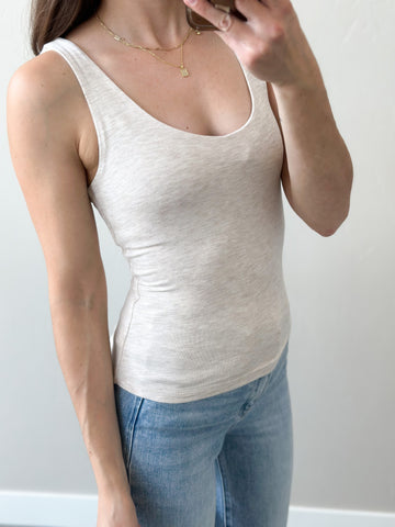 Oatmeal DOUBLE LINED Tank