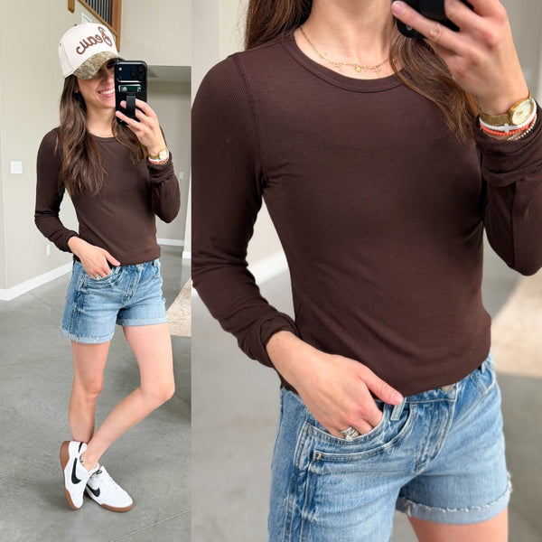 Breya Ribbed Long Sleeves [coffee + latte]