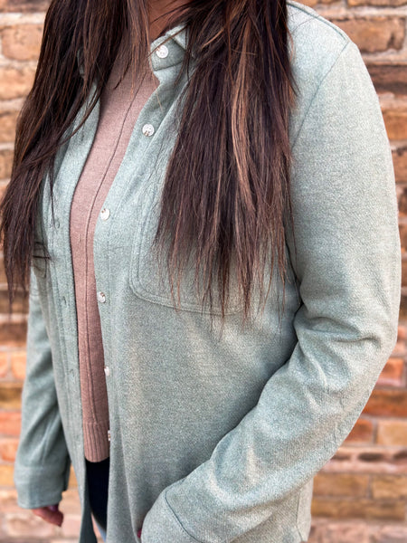 Light Olive Maple Soft Button Down