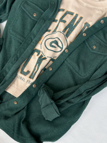 Maple Buttery Soft Button Down [heather evergreen]