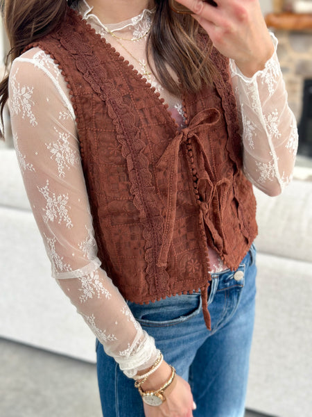 Divine Lace Tie Vest [floral lace INCLUDED with it!]