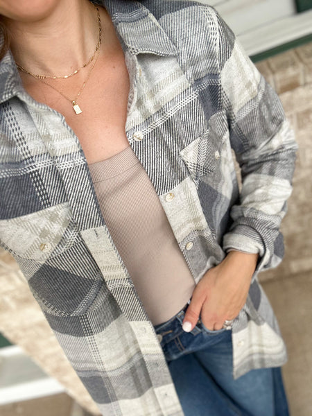 Maple Buttery Soft Button Down [grey-blue-sage mix]