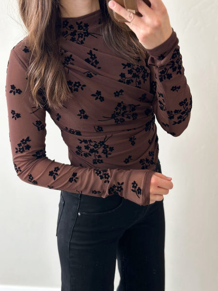 Dreamy Evening Bodysuit [burgundy & black]