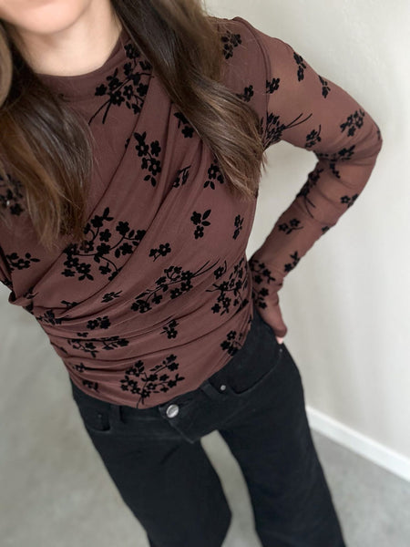 Dreamy Evening Bodysuit [burgundy & black]