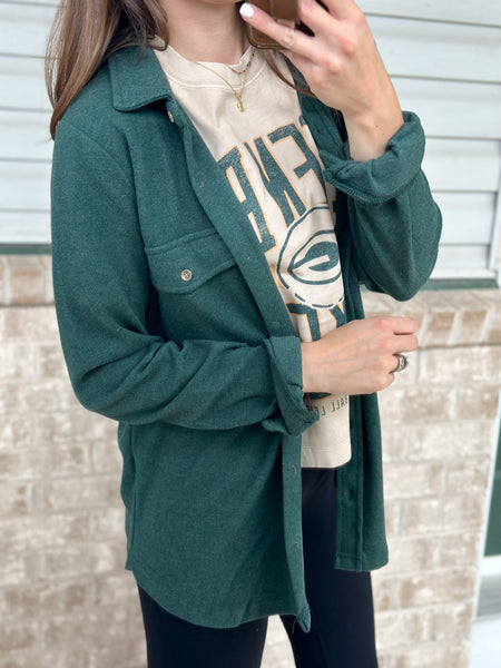 Maple Buttery Soft Button Down [heather evergreen]