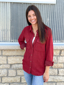 Maple Buttery Soft Button Down [red]