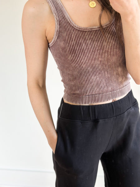 Padded Lengthy Crop Tank