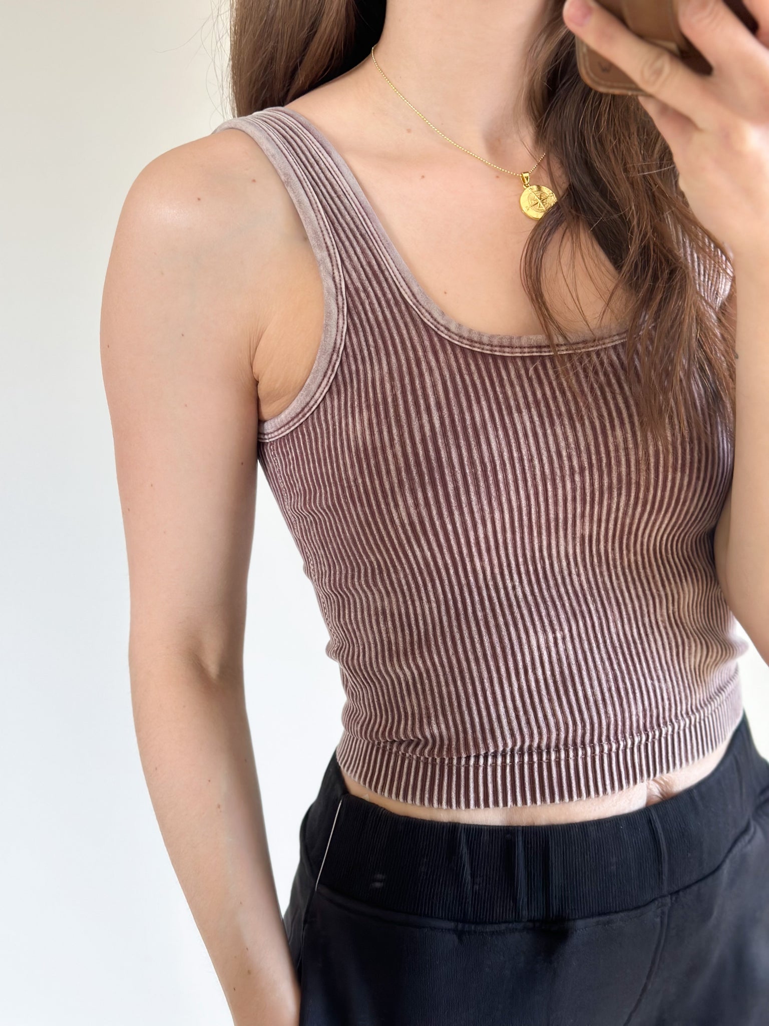 Padded Lengthy Crop Tank