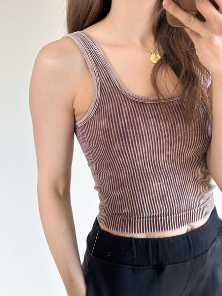 Padded Lengthy Crop Tank