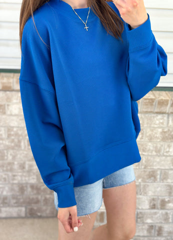 Classic Ribbed Crew [royal blue]