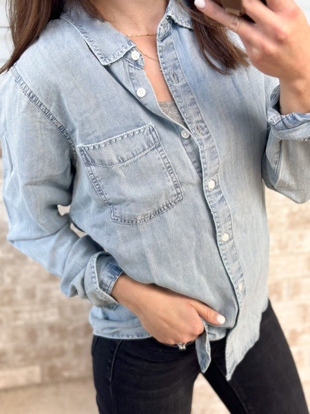 Classic Trim Chambray Button Down