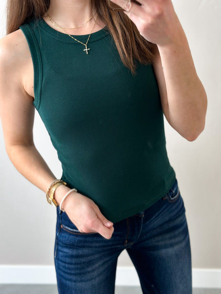 Ribbed Little Summer Tank [evergreen]