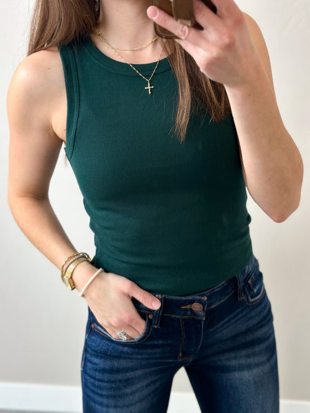 Ribbed Little Summer Tank [evergreen]