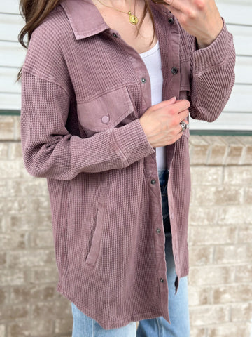 Rad Rose Waffle Shacket