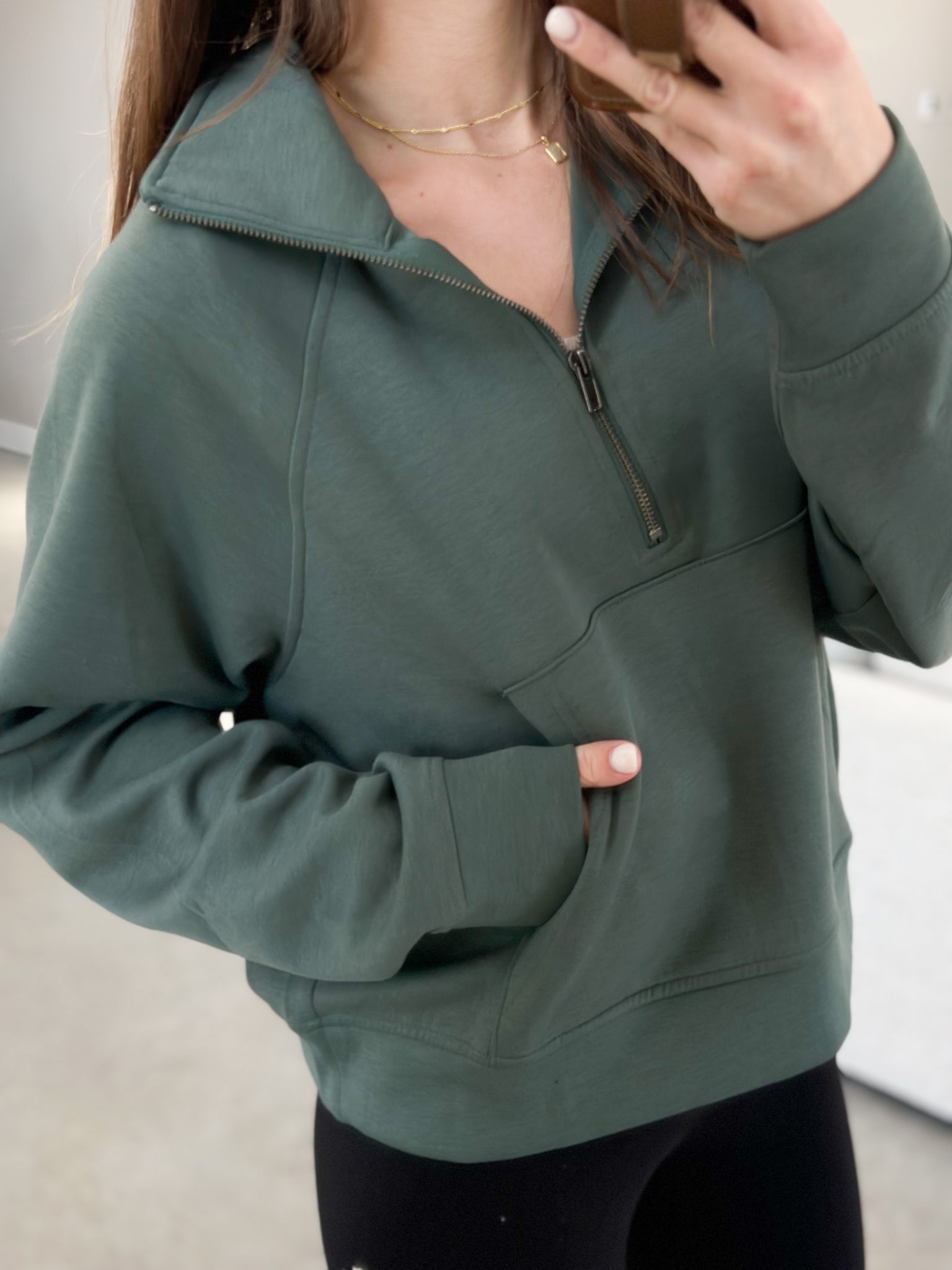 Butter Scuba 1/4 Zip [forest & taupe]*