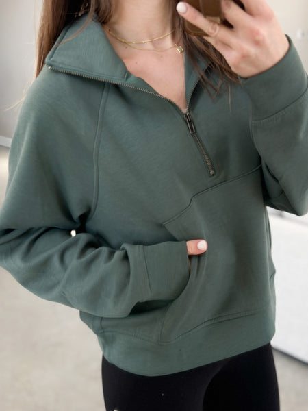 Butter Scuba 1/4 Zip [forest & taupe]*