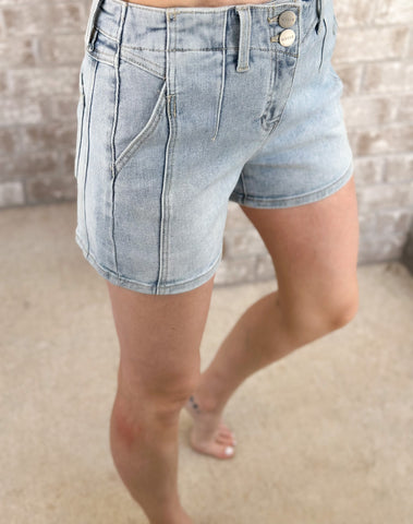 High Rise Western Detail Shorts